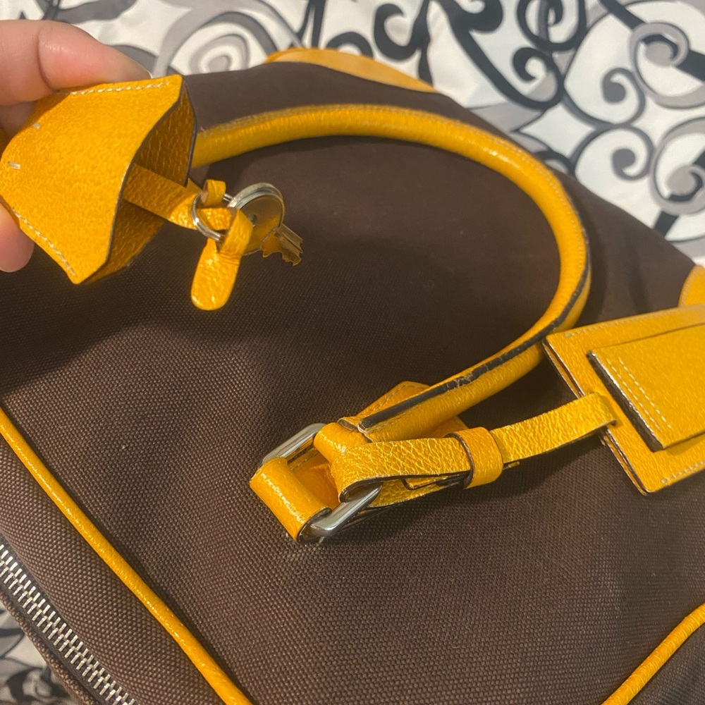 Prada Yellow and Brown Travel Bag - Picture 11 of 16